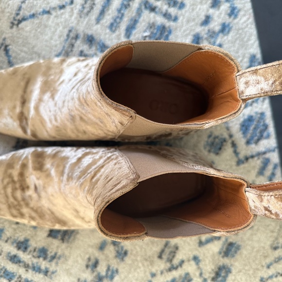 ORO reggio LEATHER boots in tan velvet, sz men 10, made in SPAIN - Picture 10 of 11